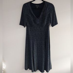 RB Collection New York Vintage Y2K Navy & White Fit & Flare Midi Dress